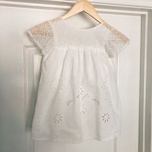 Zara Kids Girls White Eyelet Dress